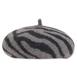 100% wool zebra print Beret